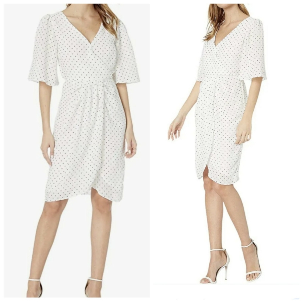 Cupcakes & Cashmere Estrella Polka-dot Wrap Dress